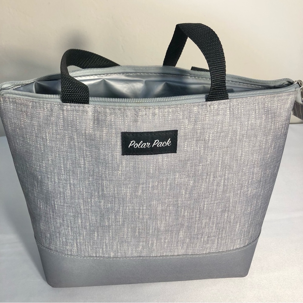 Office Lunch Bag Insulated Polar Pack Classic Thermal Tote Gray Minimalist